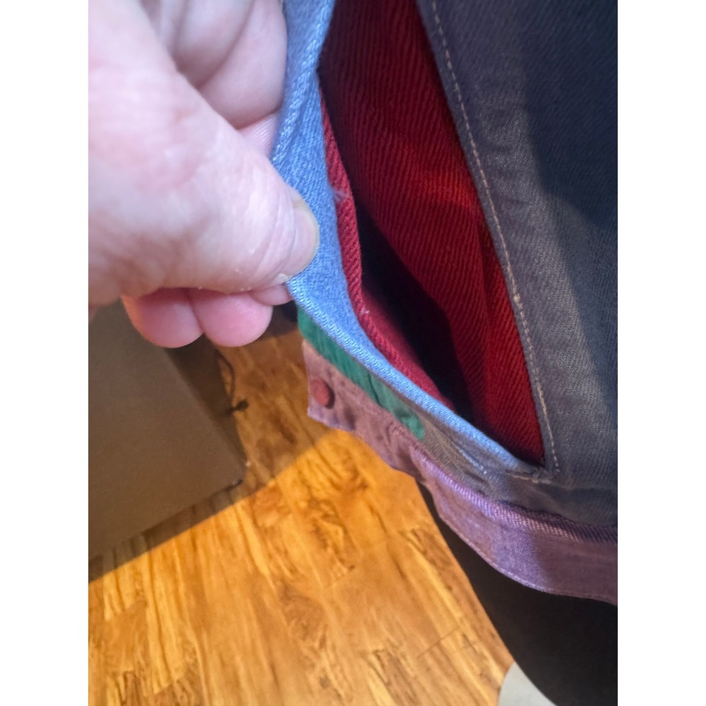 VTG Mokuyobi Rainbow Colorblock Denim Jacket Made in USA Dopamine Dressing XXS - Picture 14 of 16